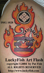 Sacred Fire Tibetan Tattoo Design 1