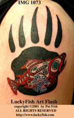 Bearpaw Salmon Haida Indian Tattoo Design 1