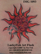 Spiral Power Sun Celtic Tattoo Design 1