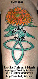 Sunflower Triquetra Celtic Tattoo Design 1