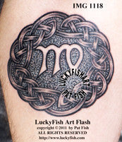 Virgo Shield Celtic Tattoo Design 1