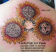 Celtic Sunflowers Tattoo Design 1