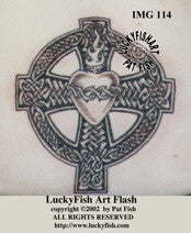 Sacred Heart Cross Celtic Tattoo Design 1
