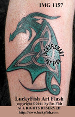 Tribal Triquetra Dragon Celtic Tattoo Design 1