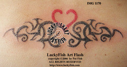 Troubled Heart Tribal Tattoo Design 1