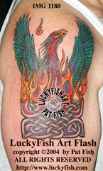 Rebirth Phoenix Celtic Tattoo Design 1