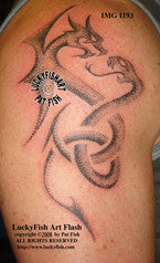 Dragon Snake Duel Tribal Tattoo Design