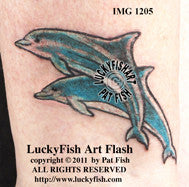 Leaping Dolphins Tattoo Design 1