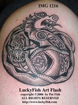 Danish Shield Dragon Celtic Viking Tattoo Design 1