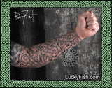 Long Body Armor Celtic Sleeve Tattoo Design