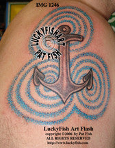 Anchor in Waves Celtic Tattoo Design 1