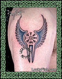 Valkyrie Compass Nordic Viking Tattoo Design 