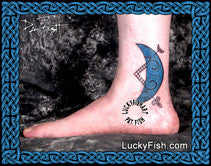 Pictish V-Rod Crescent Ankle Tattoo Design 