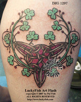 Triquetra Shamrock Tattoo with Celtic Design