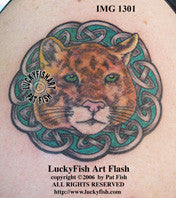 Queen Puma Tattoo with Celtic Design