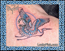Moon Heron Tattoo Design 3