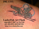 Moon Heron Tattoo Design 2
