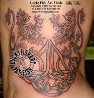 Rampant Lions Celtic Tattoo Design 1