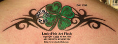 Four Leaf Clover Tribal Tattoo Design 1