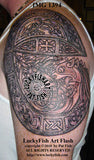 Illuminated E Celtic Tattoo Design 1
