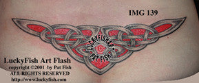 Victory Celtic Lower Back Tattoo Design 1
