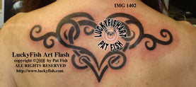 Give and Take Tribal Heart Tattoo Design 1
