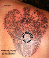 Horse Cross Celtic Tattoo Design 1