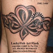 Knotwork Shamrock Band Celtic Tattoo Design 1