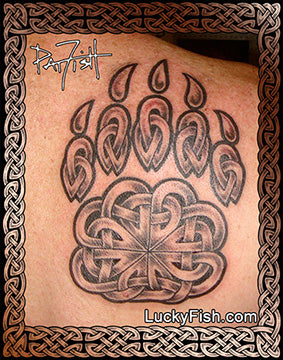 Knotwork Celtic Bear Paw Tattoo Design