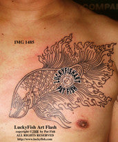 Thai Fighting Fish Tattoo Design 1