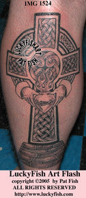 Sacred Heart Claddagh Cross Celtic Tattoo Design 1