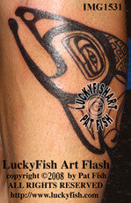 Leaping Salmon Pictish Indian Tattoo Design 1