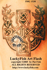Stag Cross Celtic Tattoo Design 1