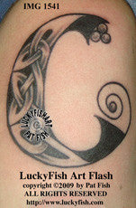 Illuminated C Celtic Tattoo Design 1