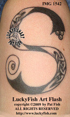 Illuminated S Celtic Tattoo Design 1