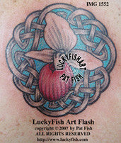 Ladyslipper Orchid Celtic Tattoo Design 1