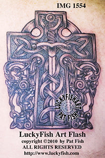 Canine Warrior Cross Celtic Tattoo Design