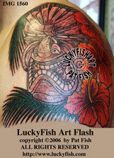 Angry Tiki Hawaiian Tattoo Design 1