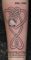 Rope Work Hearts Celtic Tattoo Design 1