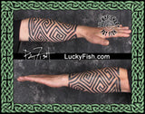 Pictish Tattoo with Key Pattern Design