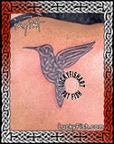 Celtic Hummingbird Flying Tattoo Design 
