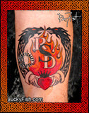 Fire Dragon Claddagh Celtic Tattoo Design 