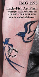 Santorini Swallows Tattoo Design 1
