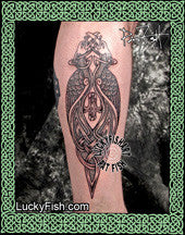 Crane Dagger Celtic Tattoo Design 2