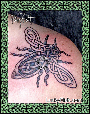 Celtic Queen Honey Bee Tattoo Design