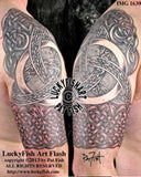Trinity Half Sleeve Celtic Warrior Tattoo Design 