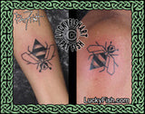 Techno Bee Tattoo Design pair