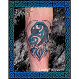 Bass Clef Dolphins Celtic Music Tattoo Design 2
