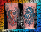Bass Clef Dolphins Celtic Music Tattoo Design 3