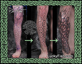 Celtic Warrior Leg Progress Tattoo Design